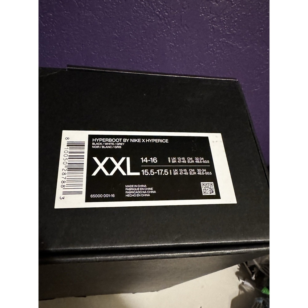 Nike x Hyperice Hyperboot Shoes Black Men's XXL 14-16 New In Box - Picture 5 of 6
